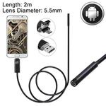 2 in 1 Micro USB & USB Endoscope Waterproof Snake Tube Inspection Camera with 6 LED for OTG Android Phone, Length: 2m, Lens Diameter: 5.5mm