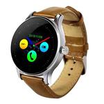 K88H 1.22 inch 2.5D Curved Screen Bluetooth 4.0 IP54 Waterproof Cowhide Strap Smart Bracelet with Heart Rate Monitor & BT Call & Pedometer & Call Reminder & SMS / Twitter Alerts & Anti lost & Remote Camera Functions For Android 4.4 OS and IOS 7.0 or Above Devices(Brown)