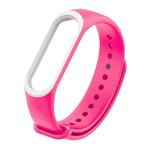 Colorful Silicone Watch Band for Xiaomi Mi Band 3 & 4 (Pink+White)