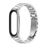 Mijobs Stainless Steel Metal Watch Band for Xiaomi Mi Band 3 & 4 & 5 & 6(Silver)