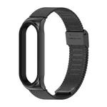 Mijobs Milan CS Screwless Buckle Metal Watch Band Case for Xiaomi Mi Band 3 & 4 & 5 & 6, Host not Included(Black)