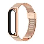 Mijobs Milan CS Screwless Buckle Metal Watch Band Case for Xiaomi Mi Band 3 & 4 & 5 & 6, Host not Included(Rose Gold)