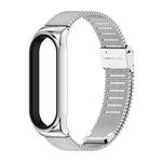 Mijobs Milan CS Screwless Buckle Metal Watch Band Case for Xiaomi Mi Band 3 & 4 & 5 & 6, Host not Included(Silver)