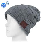 Square Textured Knitted Bluetooth Headset Warm Winter Beanie Hat with Mic for Boy & Girl & Adults (Dark Grey)