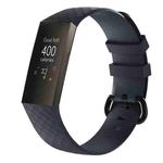 Diamond Pattern Silicone Watch Band for Fitbit Charge 3, Size: 210x18mm(Navy Blue)