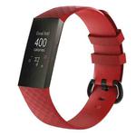 Diamond Pattern Silicone Watch Band for Fitbit Charge 3, Size: 210x18mm(Red)