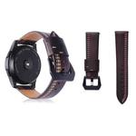 Three Lines Pattern Top-grain Leather Watch Band for Samsung Gear S3 22mm(Coffee)