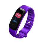 C1S 0.96 inches IPS Color Screen Smart Bracelet IP67 Waterproof, Support Call Reminder /Heart Rate Monitoring /Blood Pressure Monitoring /Sleep Monitoring /Sedentary Reminder / Remote Control (Purple)