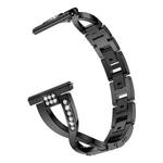 X-shaped Diamond Stainless Steel Wrist Strap WatchBand for Galaxy Watch Active 20mm(Black)