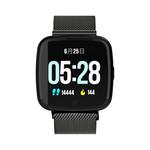 DTNO.1 G12 1.3 inches OLED Color Screen Smart Bracelet IP67 Waterproof, Steel Watchband, Support Call Reminder /Heart Rate Monitoring /Sedentary Reminder /Multi-sport Mode(Black)