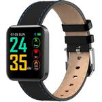S88 1.54 inches TFT Color Screen Smart Bracelet IP67 Waterproof, Learther Watchband, Support Call Reminder /Heart Rate Monitoring /Sleep Monitoring /Sedentary Reminder /Blood Pressure Monitoring (Black)