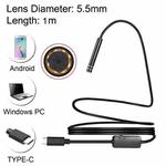AN97 USB-C / Type-C Endoscope Waterproof IP67 Tube Inspection Camera with 8 LED & USB Adapter, Length: 1m, Lens Diameter: 5.5mm
