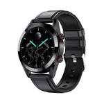 DW161.39 inch AMOLED Screen Smart Watch, Support Heart Rate / Blood Pressure Monitoring, Leather Strap(Black)