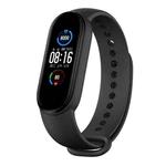 Original Xiaomi Solid-Color TPU Watch Band for Xiaomi Mi Band 5 / 6 Length: 25.5cm(Black)