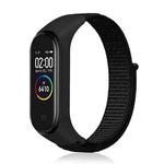 Smart Watch Nylon Woven Watch Band for Xiaomi Mi Band 3 / 4(Black)