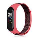 Smart Watch Nylon Woven Watch Band for Xiaomi Mi Band 3 / 4(Red Black)