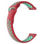 Double Color Watch Band for Galaxy S3 Ticwatch Pro(Coral Red + Mint Green)