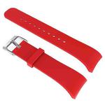 Solid Color Leather Watch Band for Galaxy Gear Fit2 R360 (Red)
