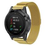 For Garmin Fenix 7X Milanese Watch Band (Gold)