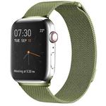 Milanese Loop Magnetic Stainless Steel Watch Band for Apple Watch Series 10 42mm / 9&8&7 41mm / SE 3&SE 2&6&SE&5&4 40mm / 3&2&1 38mm(Army Green)