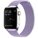 Milanese Loop Magnetic Stainless Steel Watch Band for Apple Watch Ultra 49mm&Watch Ultra 2 49mm / Series 9&8&7 45mm / SE 3&SE 2&6&SE&5&4 44mm / 3&2&1 42mm(Light Purple)
