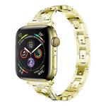 Colorful Diamond Stainless Steel Watch Band for Apple Watch Series 7 41mm / 6 & SE & 5 & 4 40mm / 3 & 2 & 1 38mm(Gold)