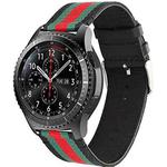 For Samsung Gear S3 Simple Fashion Nylon Genuine Leather Watch Band(Black)