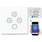 Multi-function Wifi Fan Light Smart Touch Panel Switch, EU Plug (White)