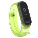 Colorful Translucent Silicone Wrist Strap Watch Band for Xiaomi Mi Band 3 & 4(Green)