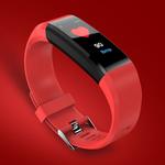 115Plus 0.96 inches OLED Color Screen Smart Bracelet,Support Call Reminder /Heart Rate Monitoring /Blood Pressure Monitoring /Sleep Monitoring /Sedentary Remind(Red)