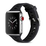 T Shape Two Color Silicone Watch Band for Apple Watch Series 3 & 2 & 1 38mm(Black)