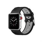 Concavo Convex Silicone Watch Band for Apple Watch Series 3 & 2 & 1 38mm(Black Grey)