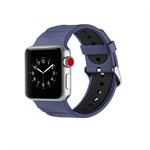 Concavo Convex Silicone Watch Band for Apple Watch Series 3 & 2 & 1 38mm(Black Blue)