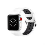 Concavo Convex Silicone Watch Band for Apple Watch Series 3 & 2 & 1 38mm(White + Black)