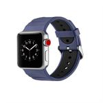 Concavo Convex Silicone Watch Band for Apple Watch Series 3 & 2 & 1 42mm(Black Blue)