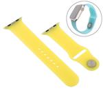Pure Color Silicone Wrist Strap Watchband for Apple Watch Series 7 45mm / 6 & SE & 5 & 4 44mm / 3 & 2 & 1 42mm(Yellow)