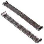 For Fitbit Charge 3 Diamond-studded Stainless Steel  Watch Band(Black)