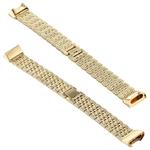 For Fitbit Charge 3 Diamond-studded Stainless Steel  Watch Band(Gold)