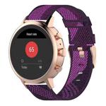 18mm Stripe Weave Nylon Wrist Strap Watch Band for Fossil Female Sport / Charter HR / Gen 4 Q Venture HR(Purple)