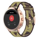 18mm Stripe Weave Nylon Wrist Strap Watch Band for Fossil Female Sport / Charter HR / Gen 4 Q Venture HR(Yellow)