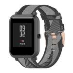 20mm Stripe Weave Nylon Wrist Strap Watch Band for Huami Amazfit GTR 42mm / GTS / BIP / BIP Lite(Grey)