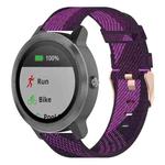 20mm Stripe Weave Nylon Wrist Strap Watch Band for Garmin Venu, Vivomove 3, Vivoactive 3, Forerunner 245 / 645(Purple)