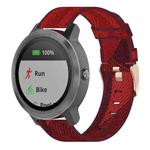 20mm Stripe Weave Nylon Wrist Strap Watch Band for Garmin Venu, Vivomove 3, Vivoactive 3, Forerunner 245 / 645(Red)