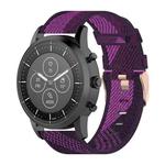 22mm Stripe Weave Nylon Wrist Strap Watch Band for Fossil Hybrid Smartwatch HR, Male Gen 4 Explorist HR & Sport (Purple)