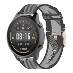 22mm Stripe Weave Nylon Wrist Strap Watch Band for Xiaomi Mi Watch Color, Garmin Vivoactive 4(Grey)