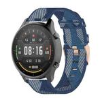 22mm Stripe Weave Nylon Wrist Strap Watch Band for Xiaomi Mi Watch Color, Garmin Vivoactive 4(Blue)