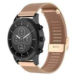 22mm Metal Mesh Wrist Strap Watch Band for Fossil Hybrid Smartwatch HR, Male Gen 4 Explorist HR, Male Sport (Rose Gold)