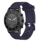 22mm Texture Silicone Wrist Strap Watch Band for Fossil Hybrid Smartwatch HR, Male Gen 4 Explorist HR, Male Sport (Dark Blue)