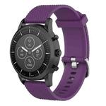 22mm Texture Silicone Wrist Strap Watch Band for Fossil Hybrid Smartwatch HR, Male Gen 4 Explorist HR, Male Sport (Dark Purple)