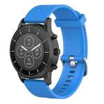 22mm Texture Silicone Wrist Strap Watch Band for Fossil Hybrid Smartwatch HR, Male Gen 4 Explorist HR, Male Sport (Sky Blue)